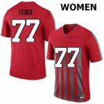 NCAA Ohio State Buckeyes Women's #77 Kevin Feder Throwback Nike Football College Jersey DMM2545PK